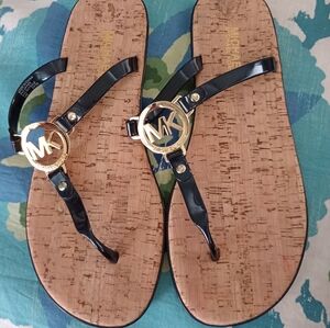 Michael Kors sandals black and gold
